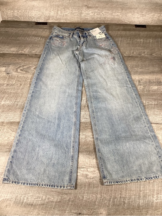 Aeropostale Denim - Aéropostale Y2K Ultra Wide Leg Jeans Size 0 Low Rise Floral Embroidered NWT